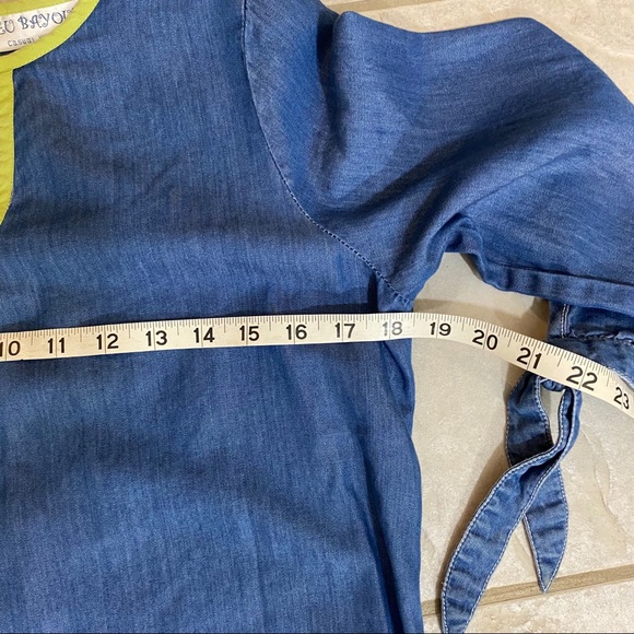 Bleu Bayou Embroidered Flowy Dress Pockets Knee High Dress 3/4 Sleeves b… - Picture 10 of 12